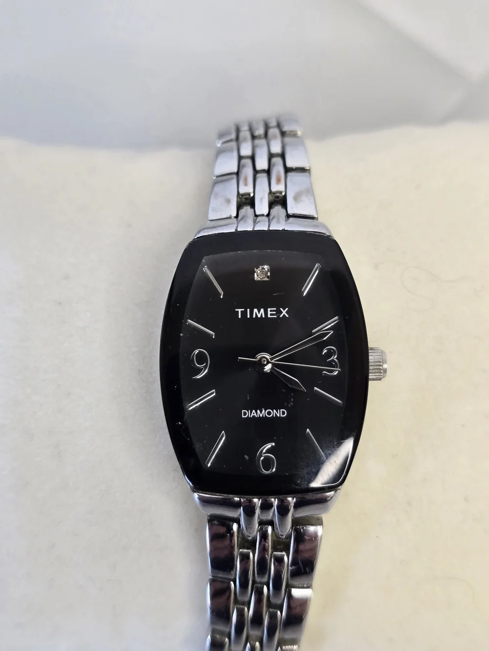 Timex Women's Black Dial Diamond Accent Stainless Steel Watch TW2T50000